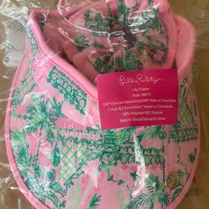Lilly Pulitzer visor with 2 scrunchies